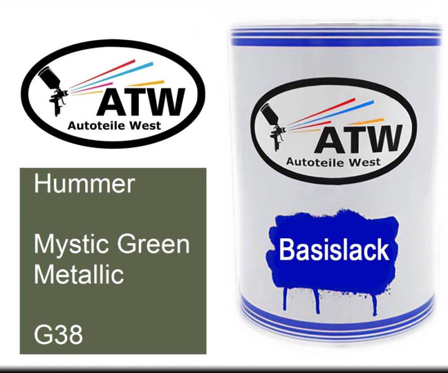 Hummer, Mystic Green Metallic, G38: 500ml Lackdose, von ATW Autoteile West.